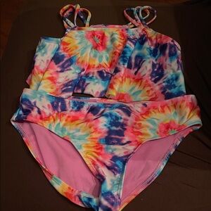 Colorful Tie-Dye Bikini Set size 10 girls